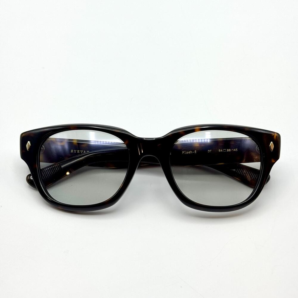 Eyevan Sunglasses Flash-E DT-MD. GY Black Square Frame Gray Lens 54-22-145 New